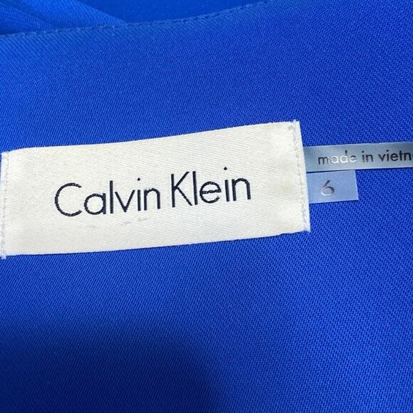 Calvin Klein Women's Blue Long Sleeve Open Front Office Blazer Coat Jacket Sz 6 - Picture 3 of 4